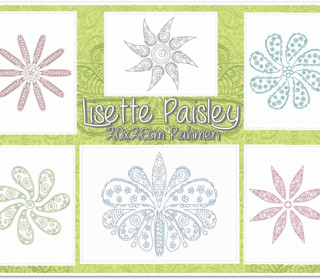 Stick Datei - Lisette Paisley Stickdatei - gross (ab 20x26cm) - Regenbogenbuntes